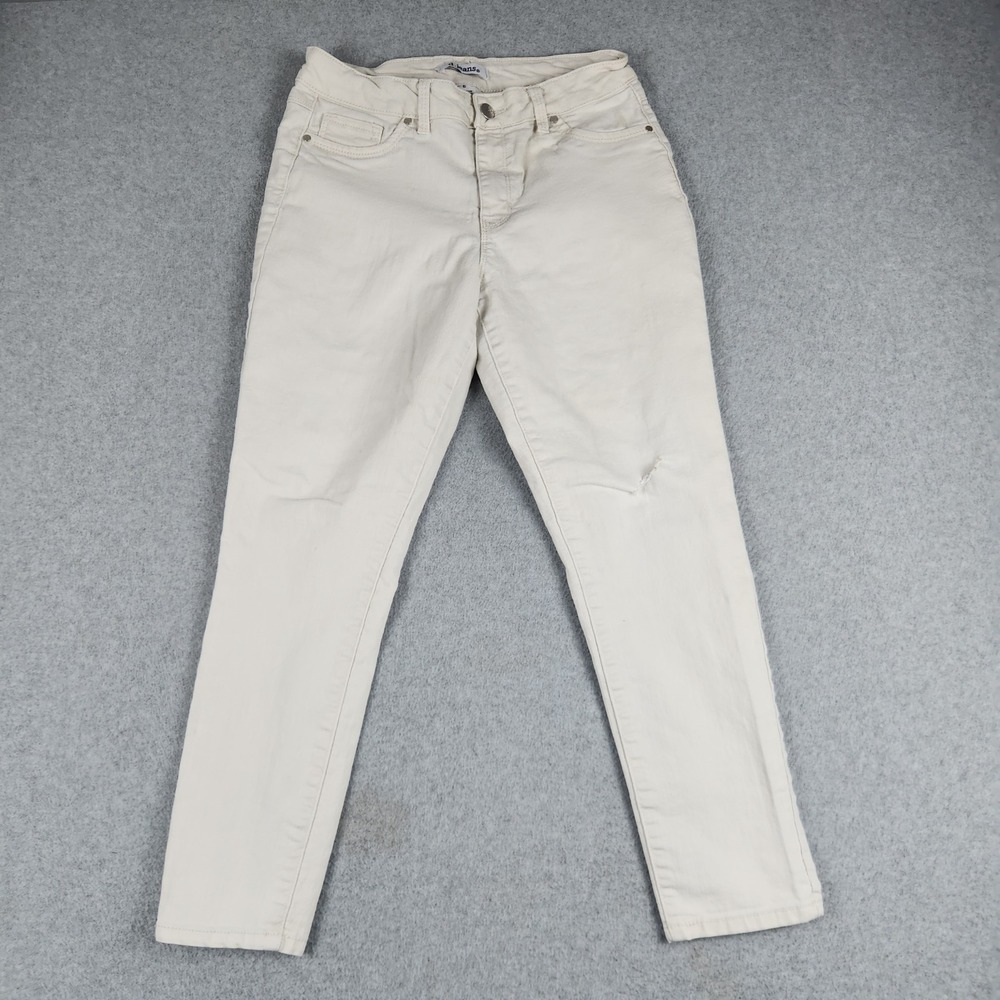 d.jeans Womens 6 Beige Cotton Stretch Y2K High Waisted Streetwear Straight Leg
